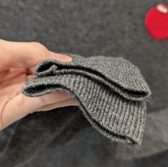 Sunday Best Grey Cropped Sweater with Apple Motif - Picture 3 of 6